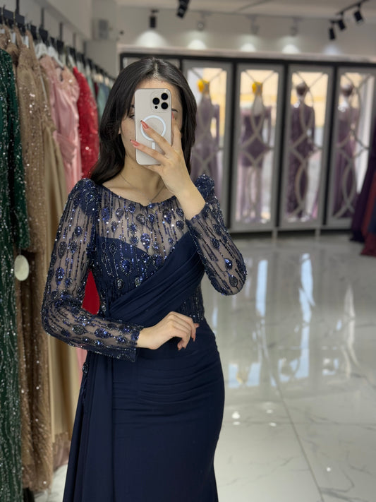 Reyyan Dress  Navy
